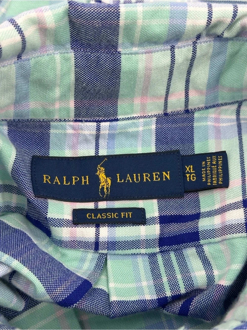 Polo PRL Ralph Lauren Oxford Cloth Button Down OCBD Plaid XL